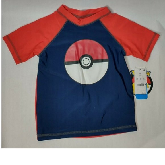 Pokemon Other - Boy's Pokemon Rash Guard - RED XS (4/5)